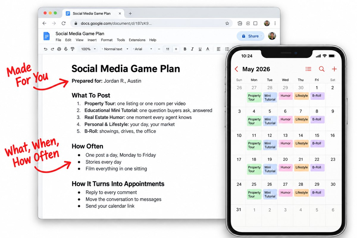 A one page custom game plan document