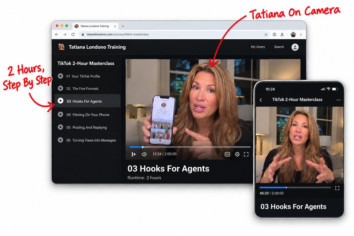 The TikTok masterclass lesson playing with the host on camera