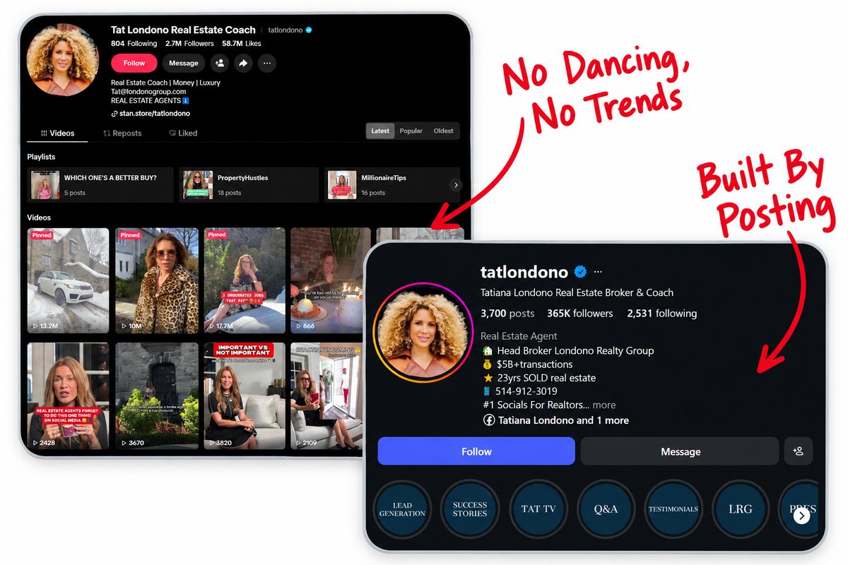 Tatiana's TikTok profile at 2,700,000 followers, with the posts that got her there